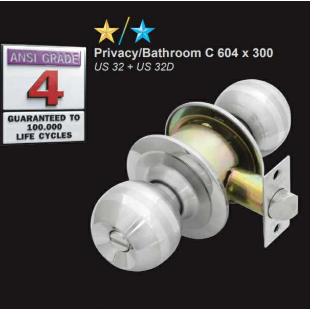 SOLID - KUNCI PINTU BULAT/CYLINDRICAL LOCKSET SOLID C 604 X 300 TANPA ANAK KUNCI