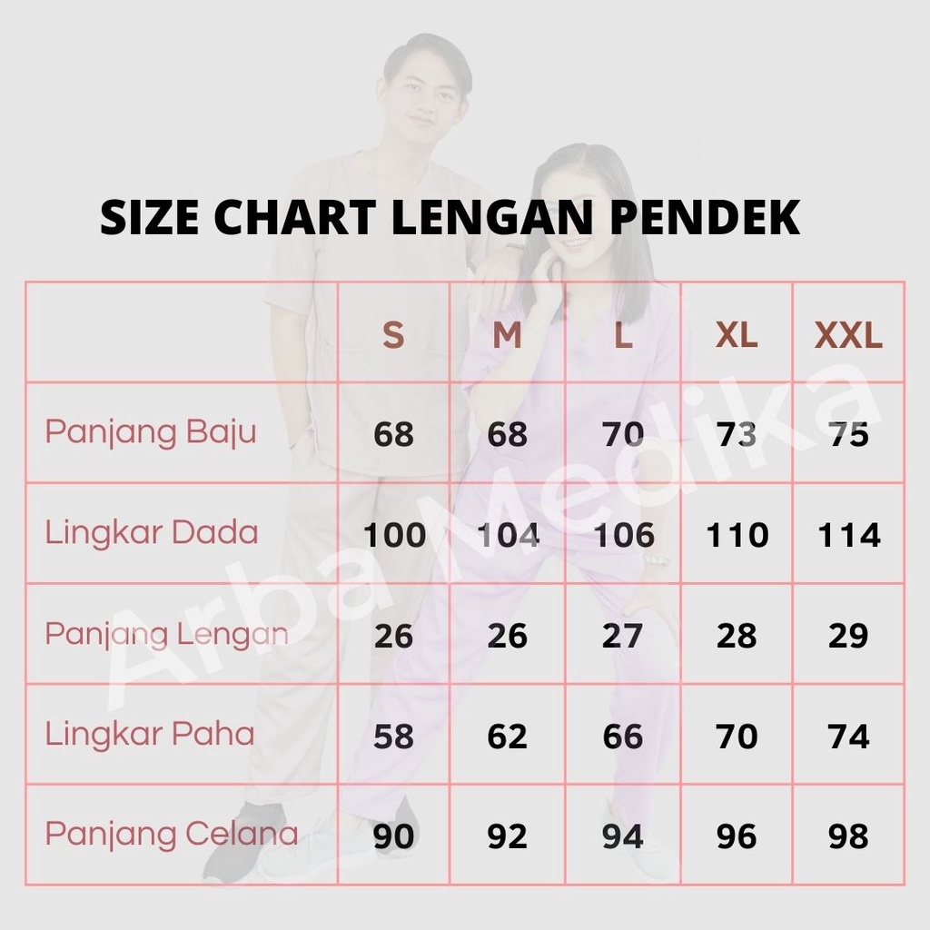 Baju OK OKA Dokter Perawat Petugas medis LENGAN PENDEK Toyobo Original ukuran S M L XL XXL