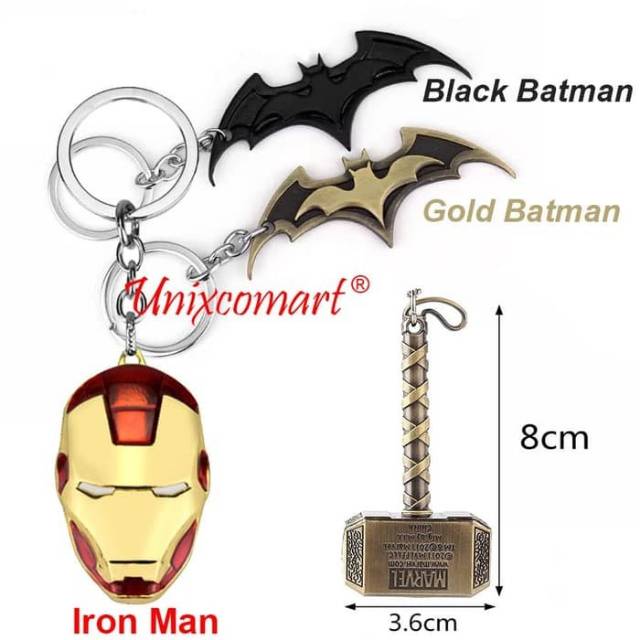 Gantungan Kunci Avengers Superheroes Action Figure Keychain Key Chain