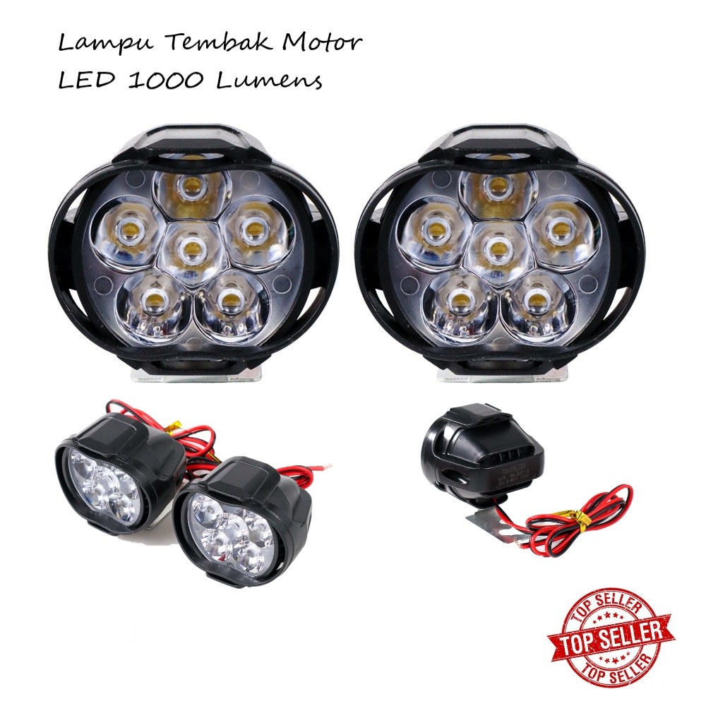 Lampu Tembak Motor LED High Beam 1000 Lumens 1 PCS - Lampu Tembak Motor ATV LED Spotlight 18 LED - Lampu Motor - Lampu Sorot Motor Mobil - Lampu Tembak Motor - Lampu Sorot LED - Lampu Motor Mobil - Lampu Variasi - Lampu Mobil - Lampu Tembak Super Terang