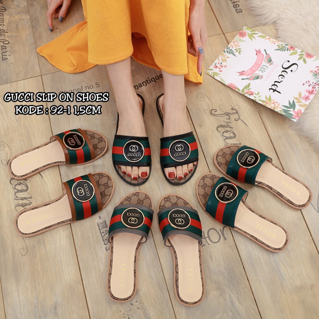  Sandal  GUCCI  SLIP ON 92 FGH 8 sendal impor batam jepit  