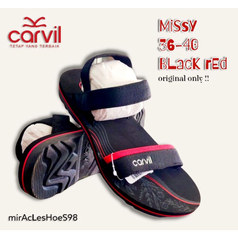 sandal wanita sandal gunung CARVIL MISSY size 36-40 hitam merah