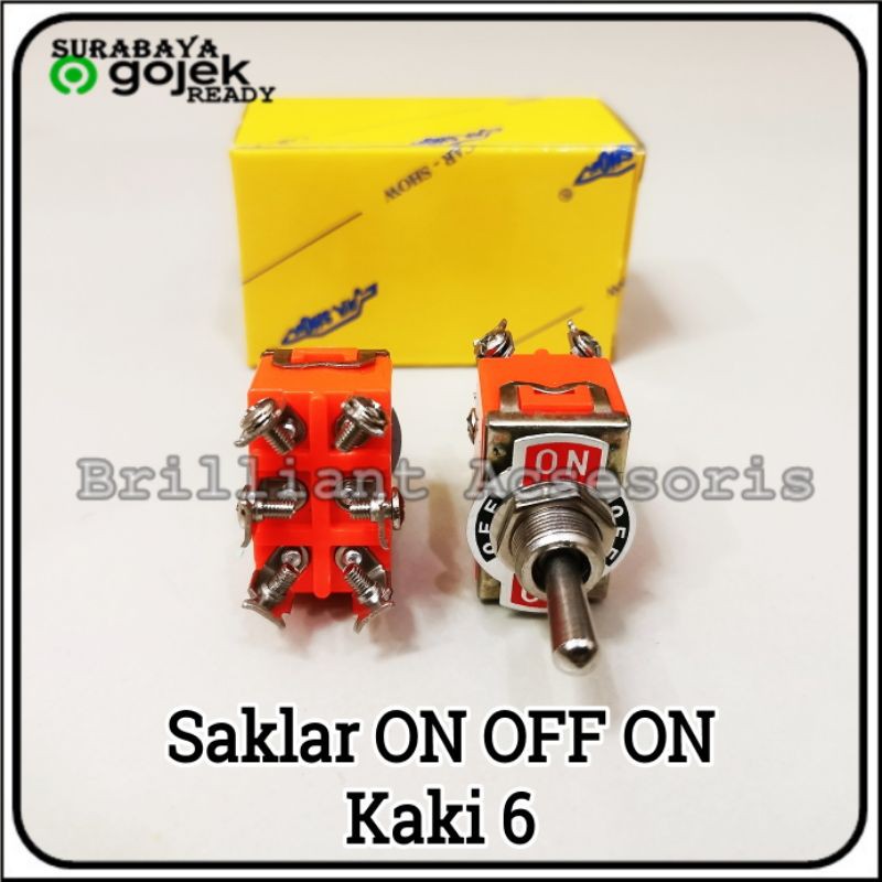 Switch Saklar - ON OFF ON - 12v / 24v - Kanan Tengah Kiri