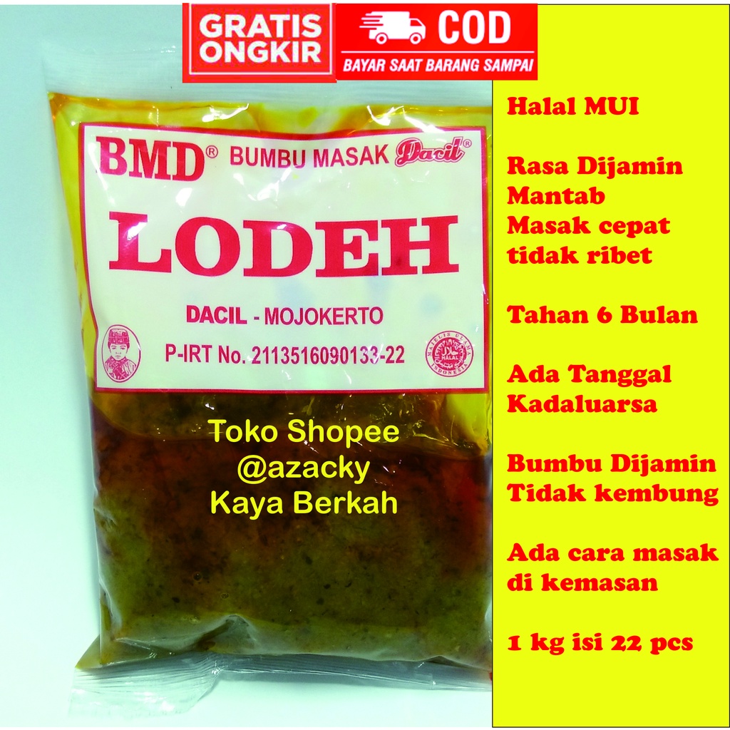 

Bumbu Lodeh dari bumbu masak instan Dacil dijamin halal tidak kembung ada cara memasak di kemasan bikin masak cepat dan enak