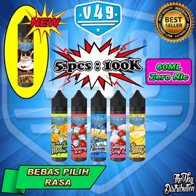 Liquid Vape V49 60ML Premium Liquids 60 ML Bebas Pilih Rasa