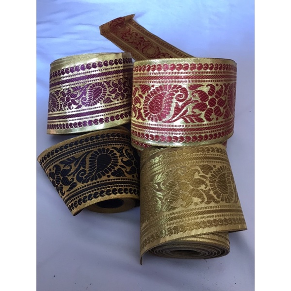 SABUK TEPI SONGKET INDIA LEBAR 10cm