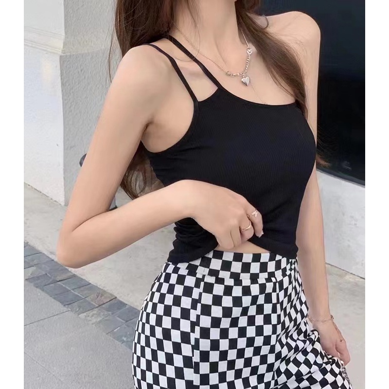 GO! BR736 Bra bh tanktop crop top 2 tali samping pakaian dalam wanita cewek korea tank top cup