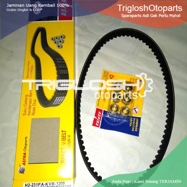 MURAH Vbelt plus roler Honda Vario carbu/cw 110 CC merk Aspira by PT.astra otoparts