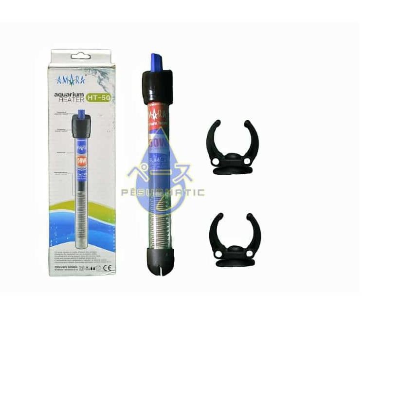 ▼ pemanas penghangat air aquarium akuarium heater amara 50watt 50 watt amara ht50 ht 50 ✴