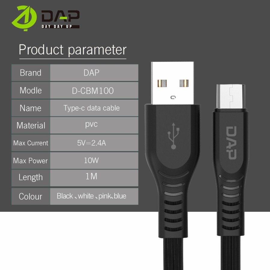 Kabel Micro USB DAP D-CBM100 Kabel Data Micro USB Fast Charging 100CM