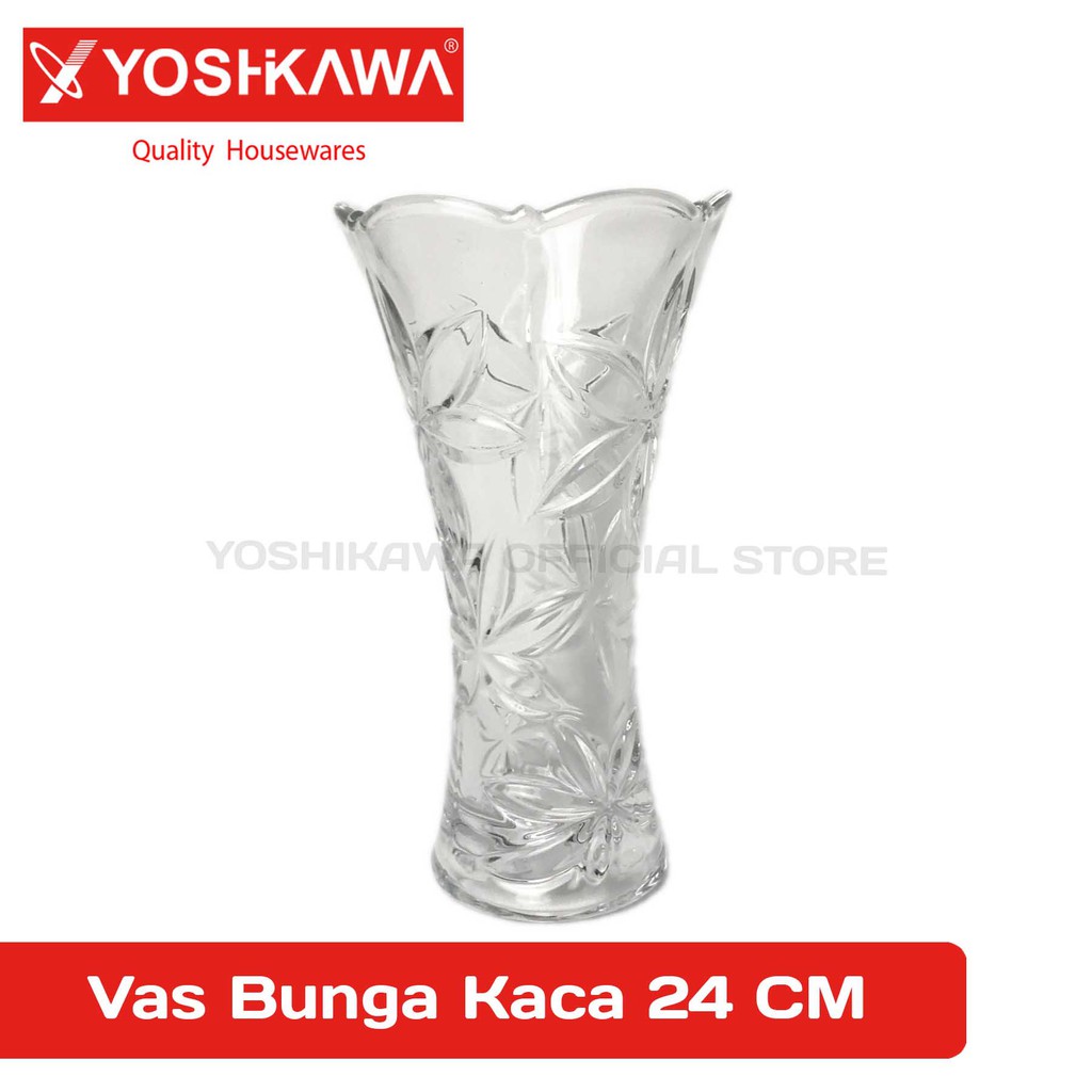 

YOSHIKAWA Vas Bunga Kaca Vas / Pot Bunga Kaca Bening Transparan Glass Vase EVL-HP-07409-Clear