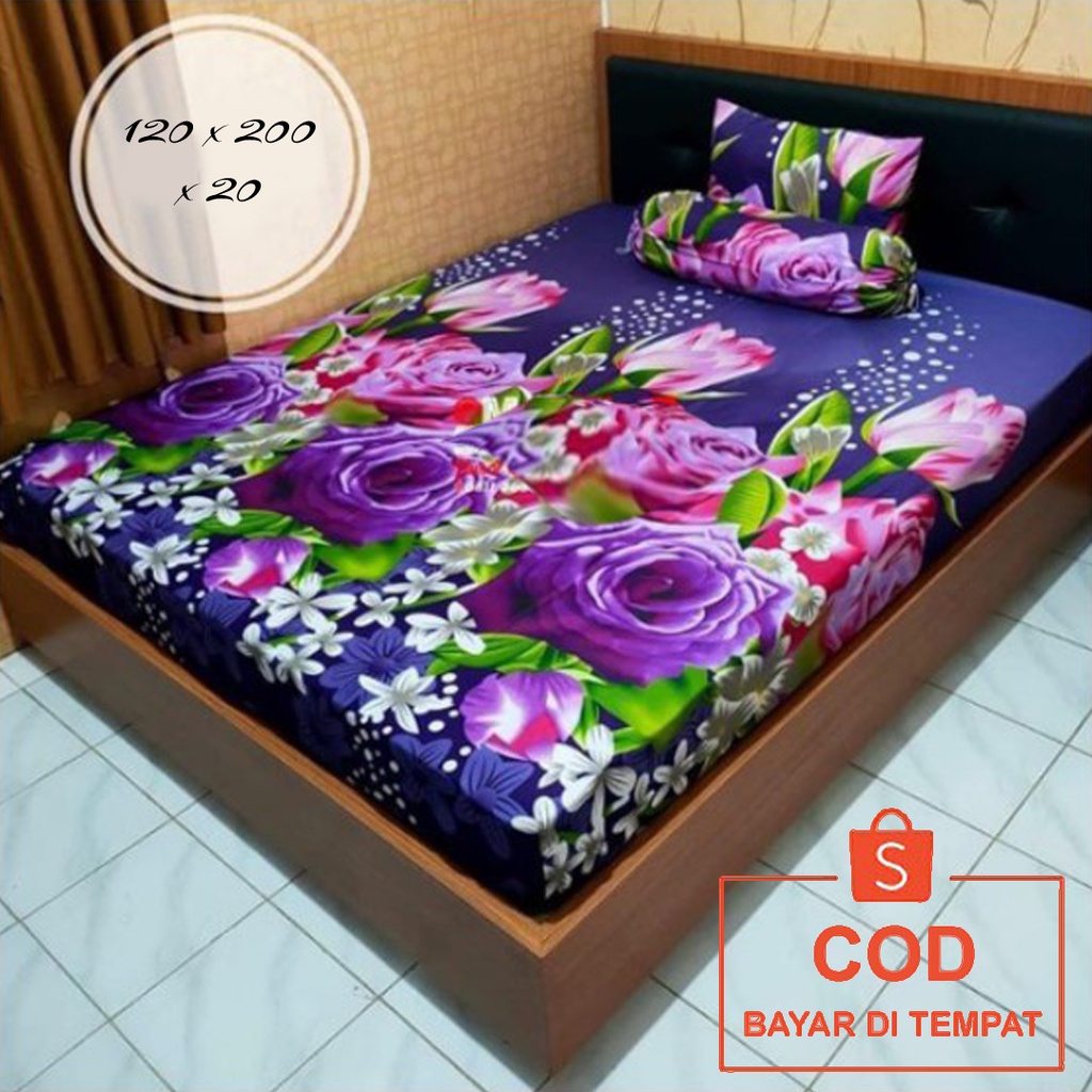 ✅COD Paket Sprei Seprei 120x200 Aneka Motif Dan 2 Sarung Bantal Guling Dekorasi Kamar Perlengkapan Rumah