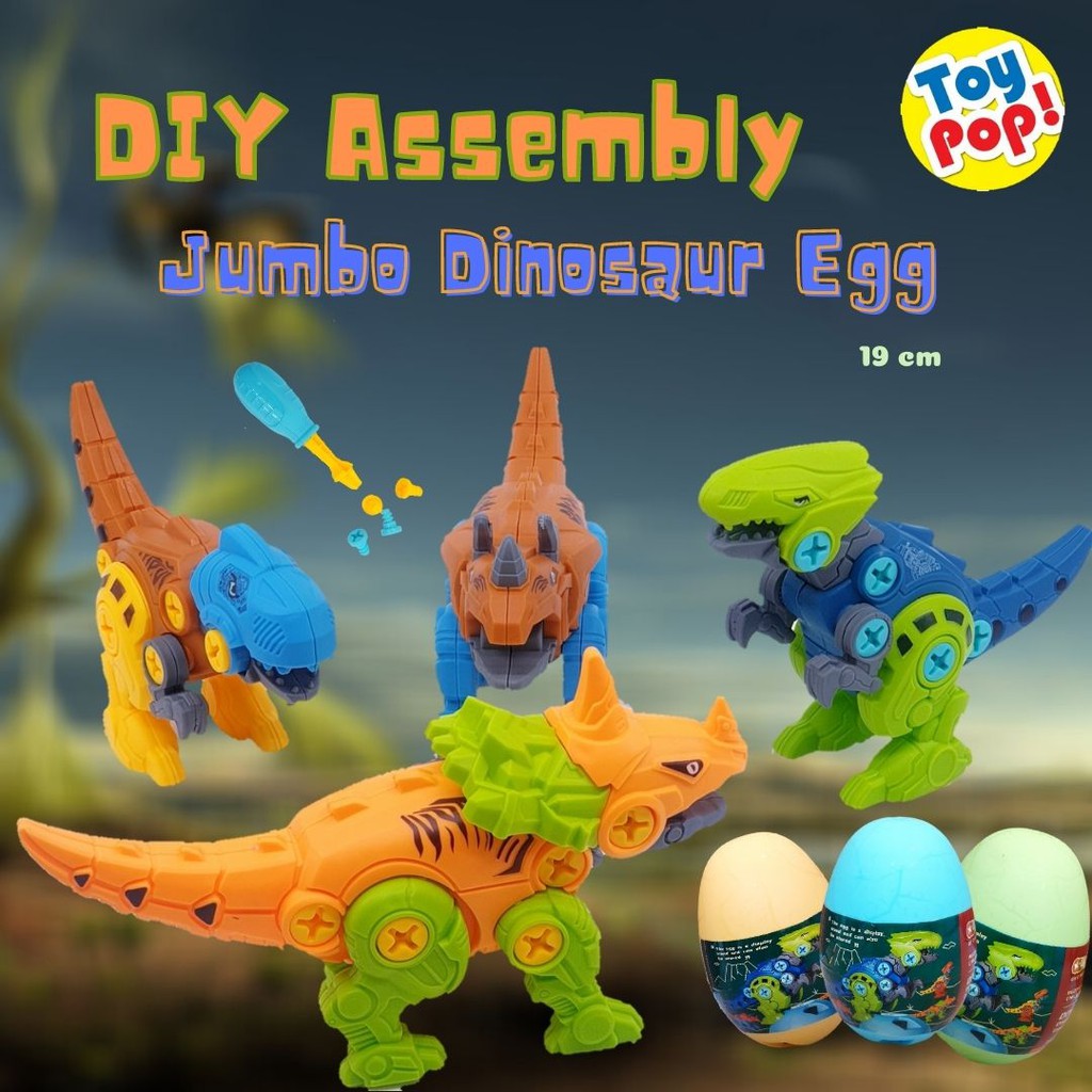 Mainan Rakit Telur Dinosaur Egg Jumbo DIY Assembly Besar 20cm Lengkap Dengan Obeng Dan Buku Panduan Shopee Indonesia