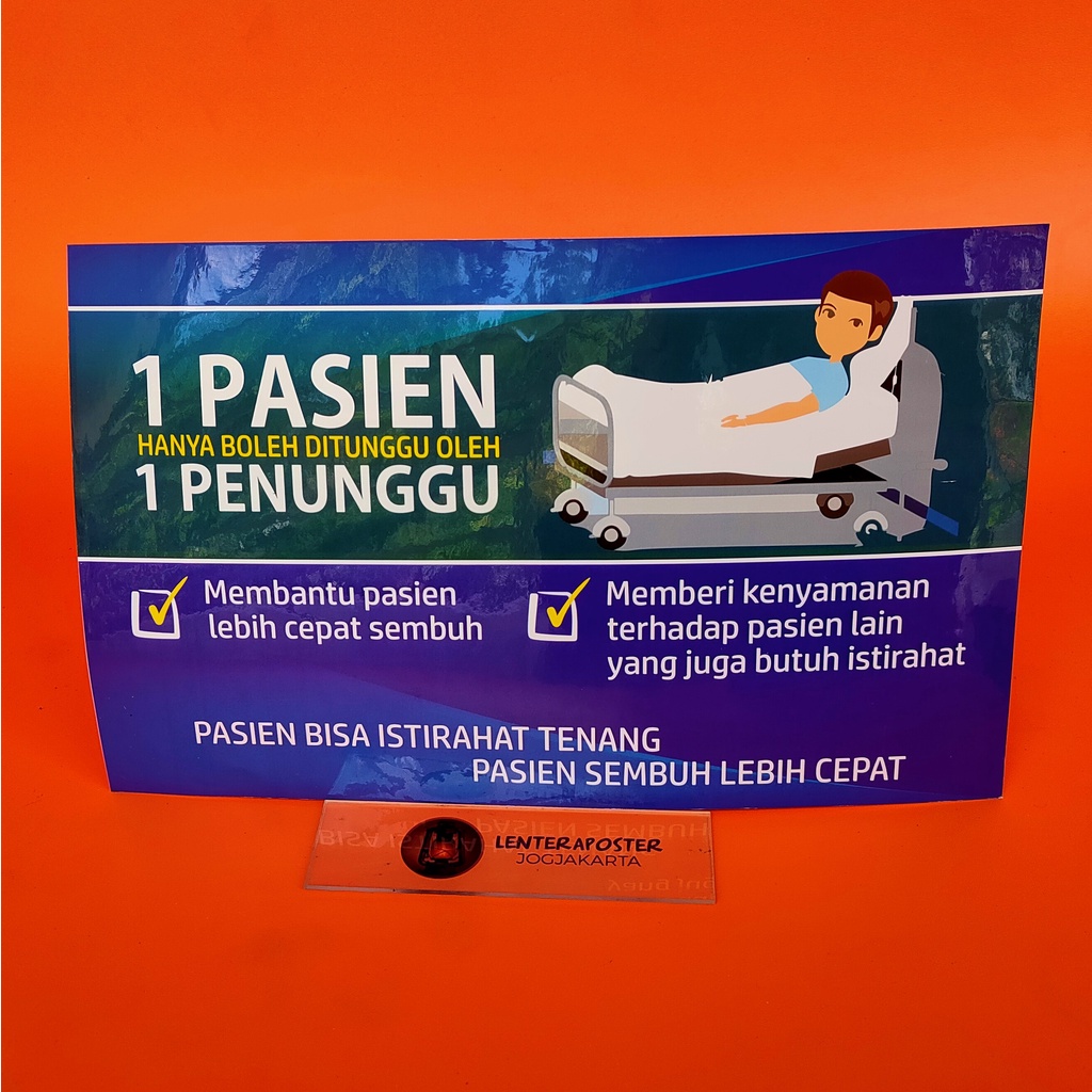 

Stiker 1 Pasien Hanya Boleh Ditunggu Oleh 1 Penunggu, Stiker Kesehtan, Stiker Vinyl sudah diLaminasi