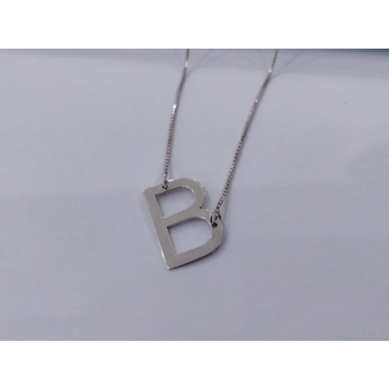Kalung Liontin Huruf B Perak Lapis Emas (925 Sterling Silver Gold Plated) 229071