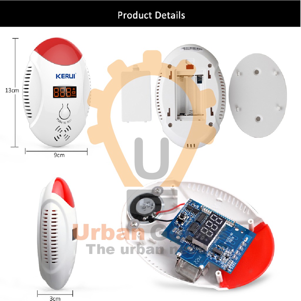 Pendeteksi Kebocoran CO Wireless Home Alarm Carbon Monoxide KERUI CD17