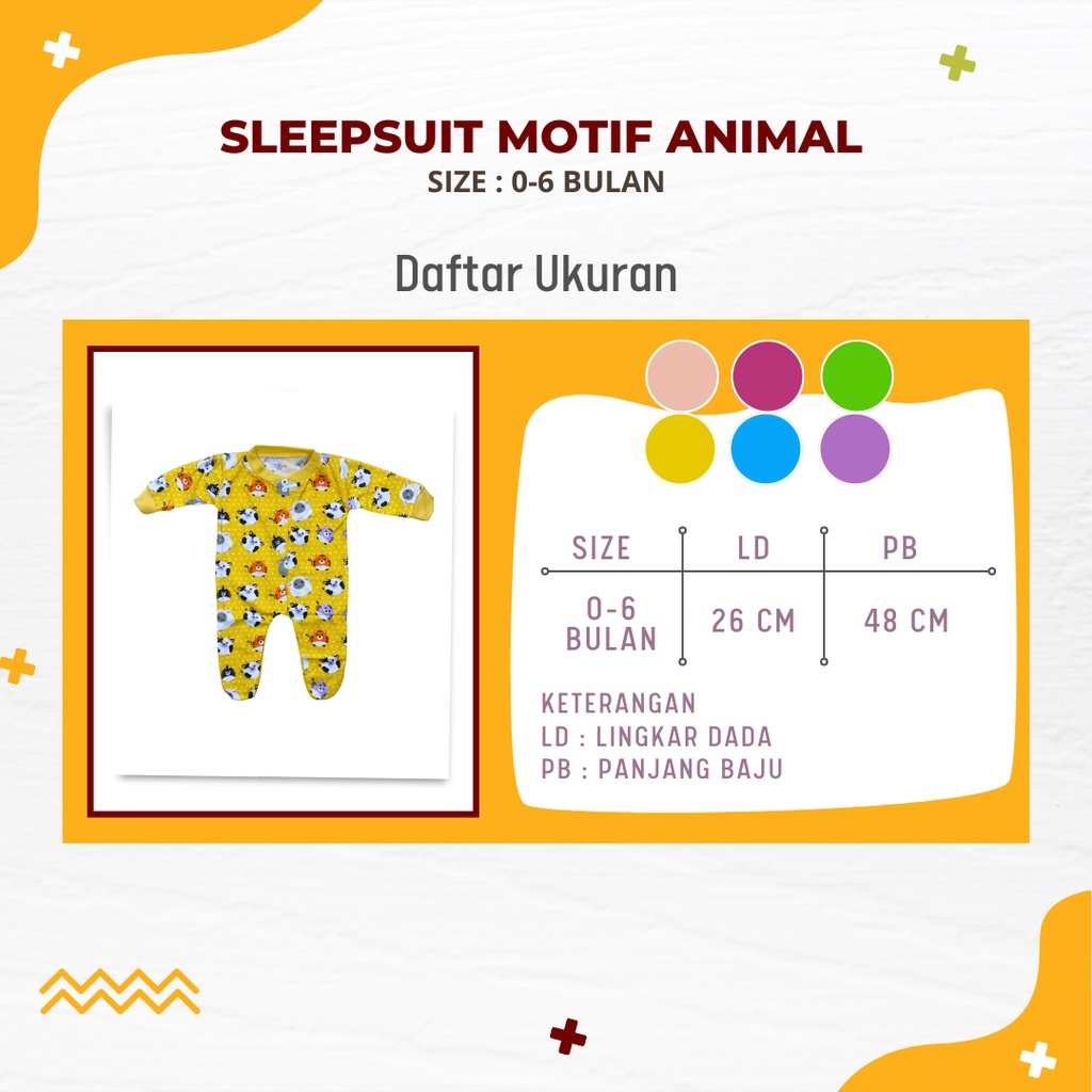 Sleepsuit Baju Celana Tutup Jumper Newborn 0-6 Bulan