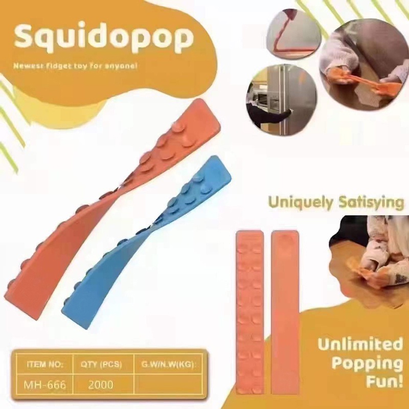 2022 Mainan squidopop Fidget Cuop pop it Bentuk Kotak Dengan Suction Cup Untuk Penghilang Stress Anakdewasa