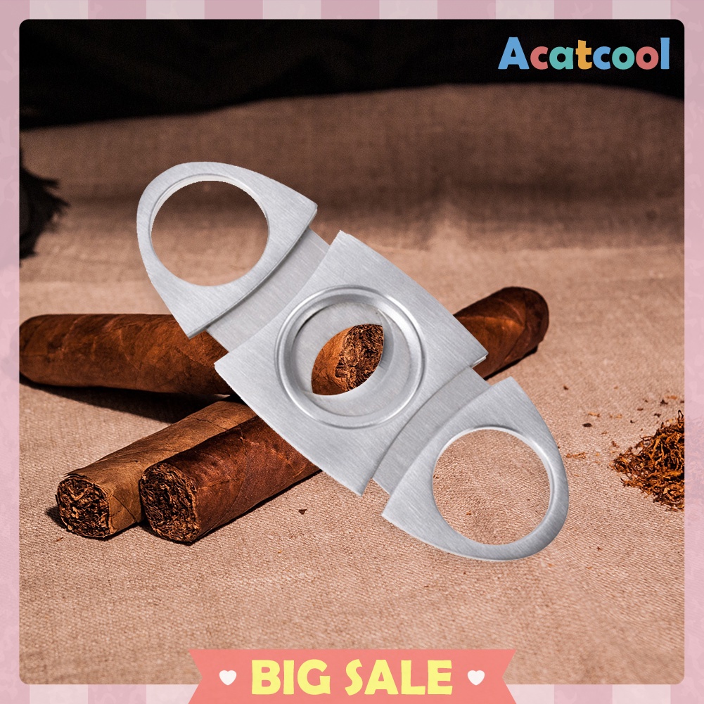 Cigar Cutter Guillotine Stainless Steel Double Blades Cigar Scissors Gift