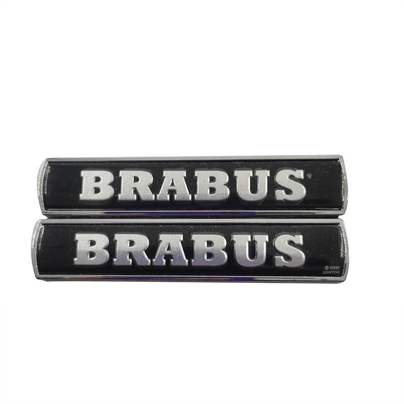 2 X Metal BRABUS Logo Car Side Fender Decorative Emblem Sticker Decal Badge For Mercedes Benz BRABUS