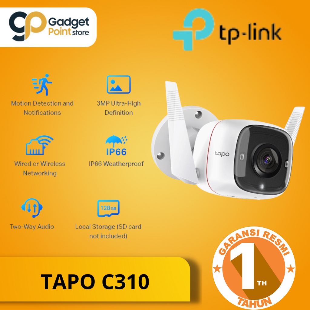 Tapo C310 TP Link C310 Outdoor Security Wifi Camera CCTV IPX6 WeatherProof  TAPO C310 - Garansi Resmi 1 Tahun