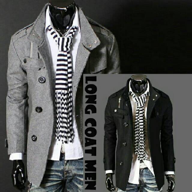 Jaket Long Coat Men-Jaket Fleece-Jaket Pria Korea Keren Murah