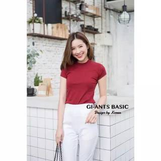  KAOS  HAY NECK KERAH  TINGGI  TANGAN PENDEK Shopee Indonesia