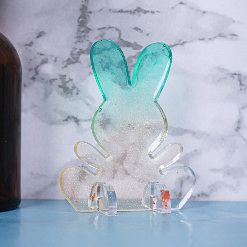 Cetakan Sabun Resin Bentuk Kelinci Paskah 3d Bahan Silikon Anti Lengket