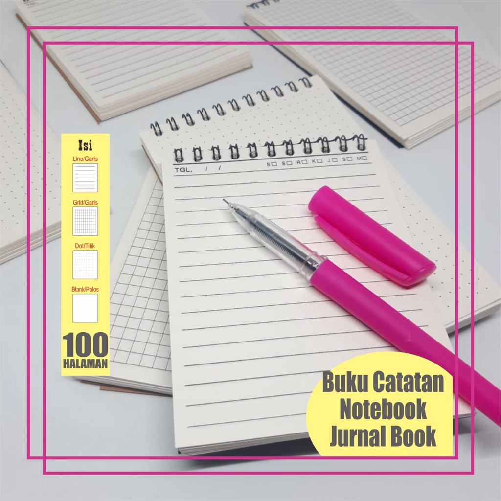 

NOTEBOOK A6 BOOK PAPER BLANK DOTTED GRID LINE AESTHETIC BOOK SPIRAL ATAS MURAH