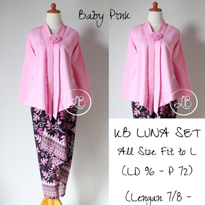 Kebaya Modern Setelan Floy Luna Mustarad / Baby Pink Dan Warna Lainnya