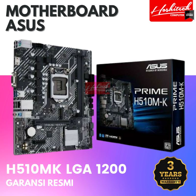 MOTHERBOARD ASUS PRIME H510M-K LGA 1200 MOBO H510 DDR4 USB3.2 SATA3