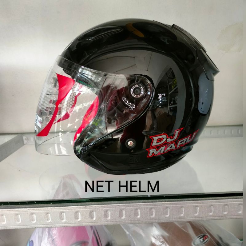 HELM KYT DJ MARU SOLID BLACK METALIK ORI KYT DJ MARU
