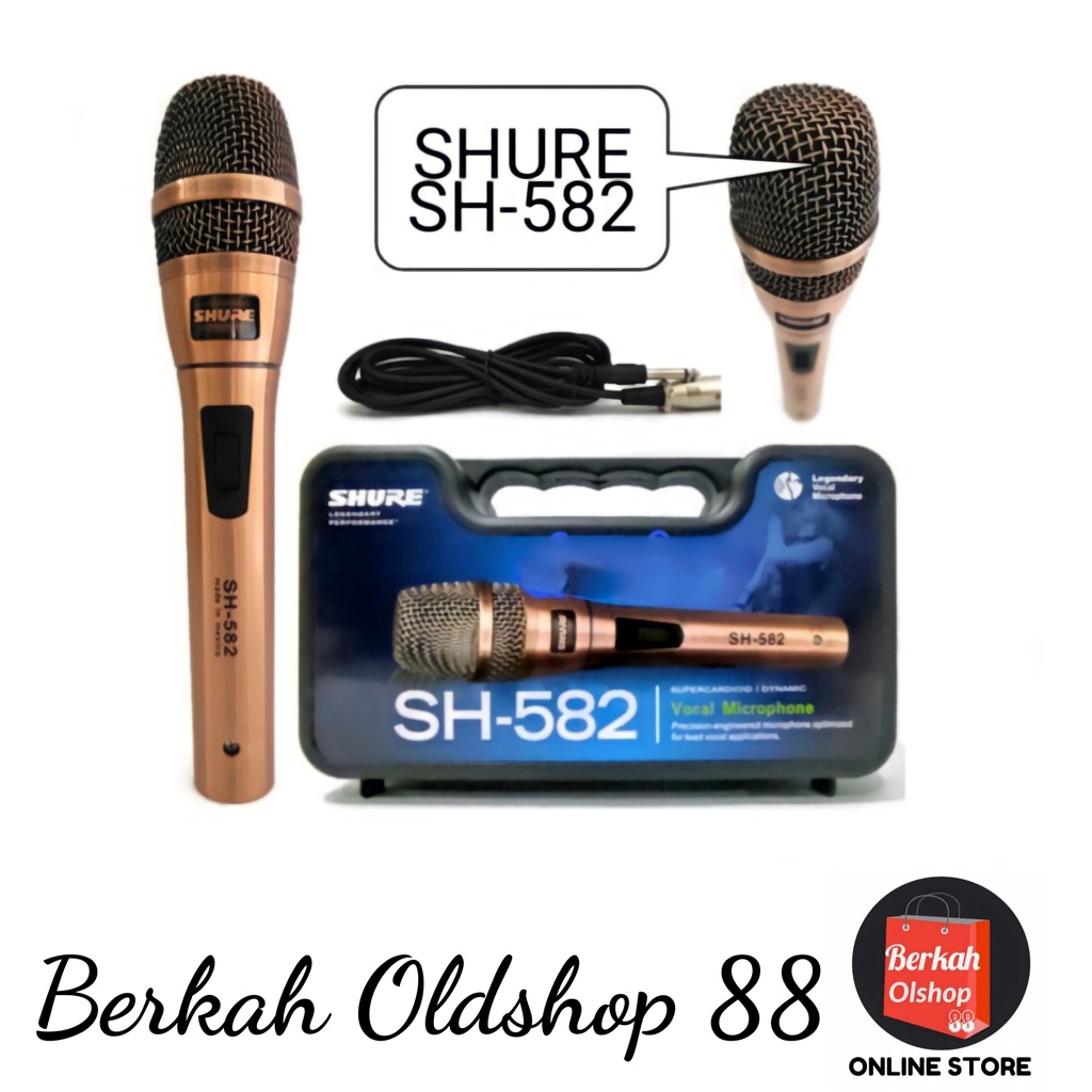 Mic Microphone Kabel SHURE SH 582 Microfon Super Body Besi Plus koper