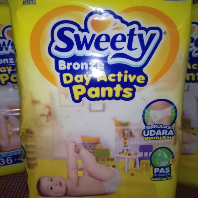 popok bayi sweety ukuran s model celana isi 36+4 popok
