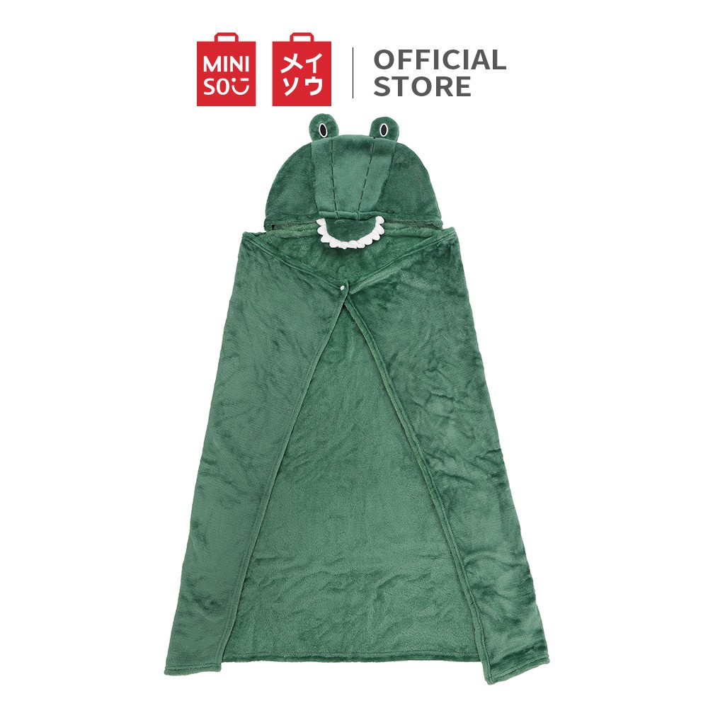 Miniso Official Selimut Hoodie Binatang Lucu Hooded Leisure Blanket Selimut Topi Karakter Fleece-Buaya