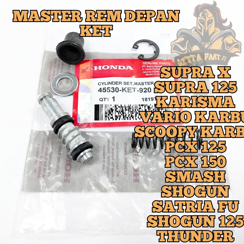 MASTER REM KIT  DEPAN HONDA KET KUALITAS ASLI ORIGINAL HONDA AHM PRESISI AWET DAN DIJAMIN MANTAP SUPRA X SUPRA 125 KARISMA VARIO KARBU SCOOPY KARBU PCX 125 PCX 150 SMASH SHOGUN SATRIA FU SHOGUN 125 THUNDER