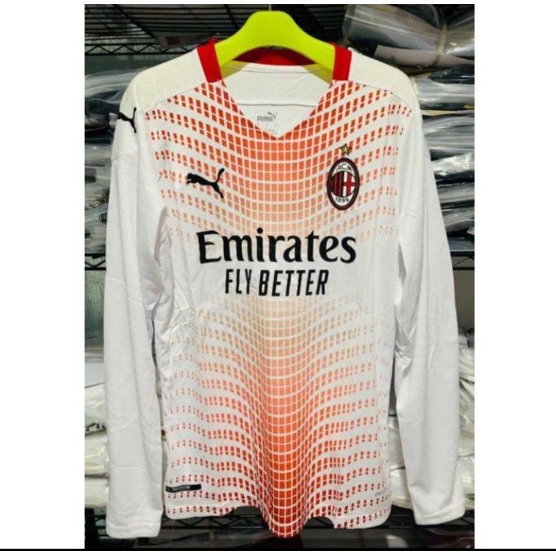 Jersey bola LS milan away putih 20/21 Grade Ori Thailand obral murah