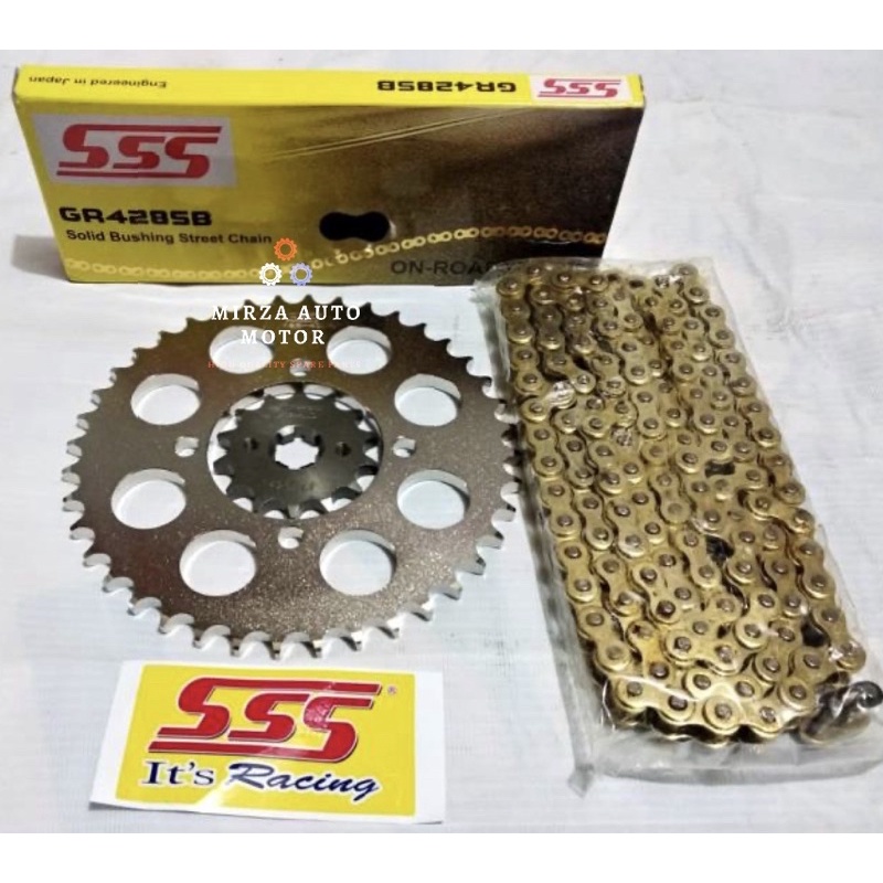 Gear Set SSS Jupiter MX Old - Jupiter MX New Rantai SSS 428 GOLD
