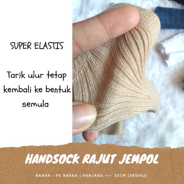 Handsock/Manset/Deker Lengan Tangan Rajut Jempol Salur Panjang Sesiku Murah (PE ANEKA)