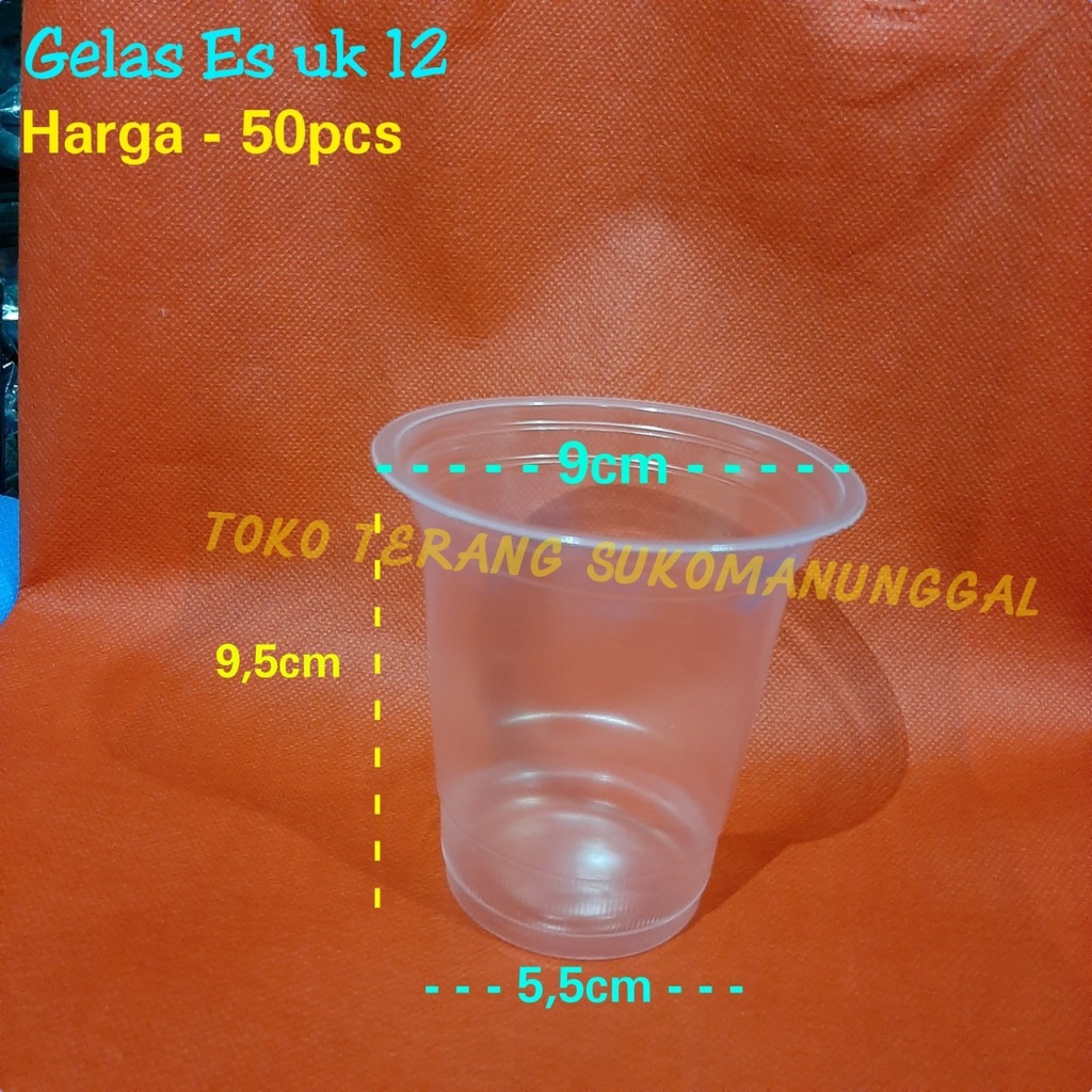Gelas es 12oz / gelas es 10oz/ gelas es / gelas plastik / gelas minum / gelas sekali pakai