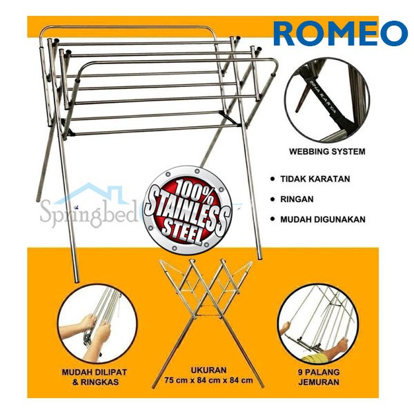 Jemuran Baju Handuk Stainlees Steel Romeo