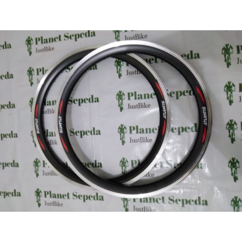 Satu Pasang Rims Atlantis 20 36H CNC Hitam