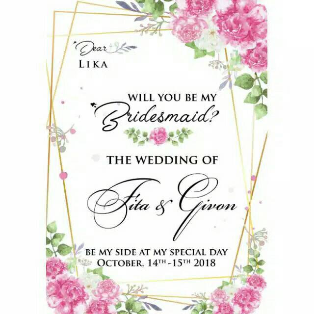 

Bridesmaid card uk. 21 x 14,8