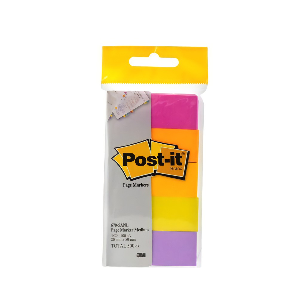 

Post It Page Marker Medium 670-5ANL - Sticky Notes 5 x 100 Lembar