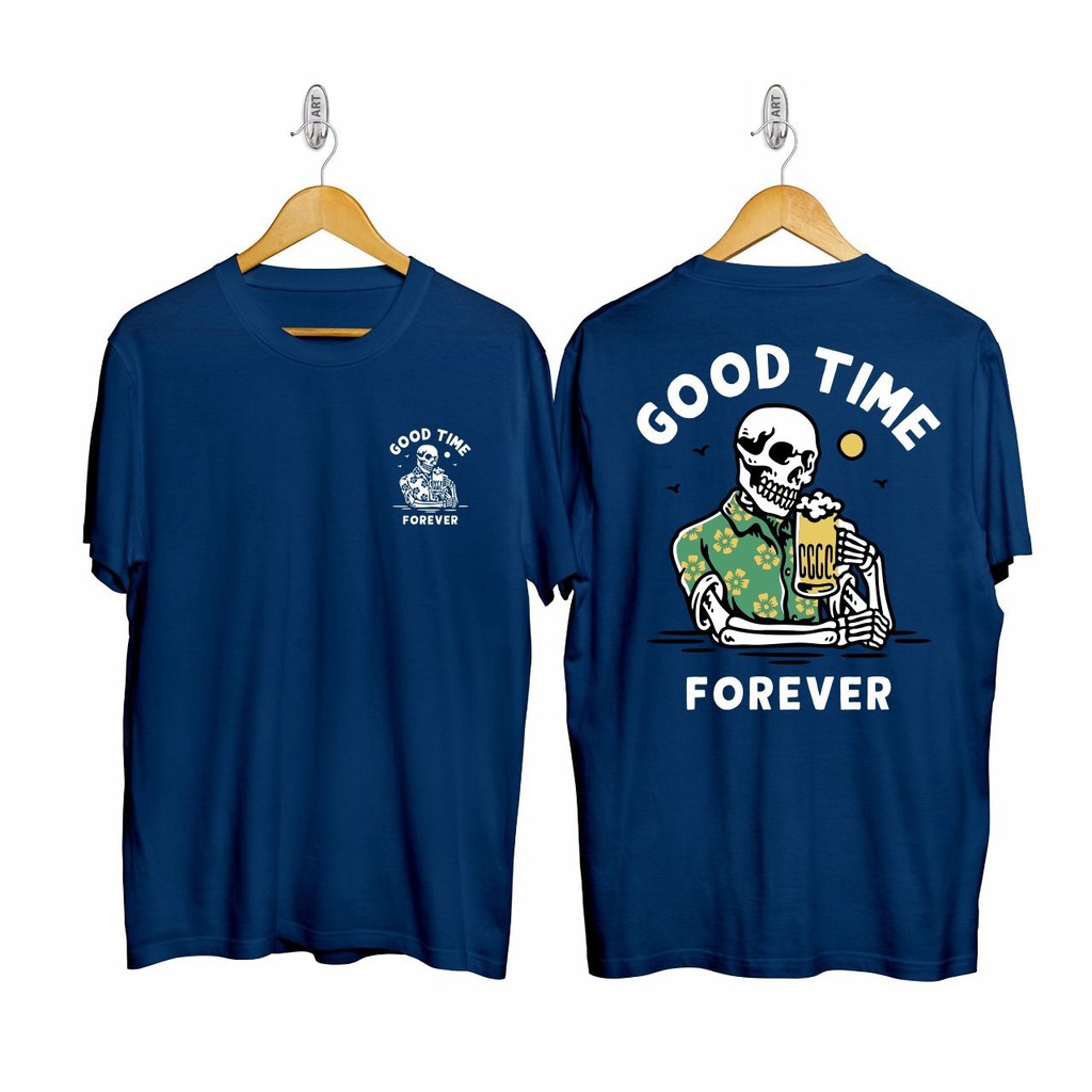 Kaos murah Kaos distro murah baju  distro pria t-shirt murah combed30s good time navy