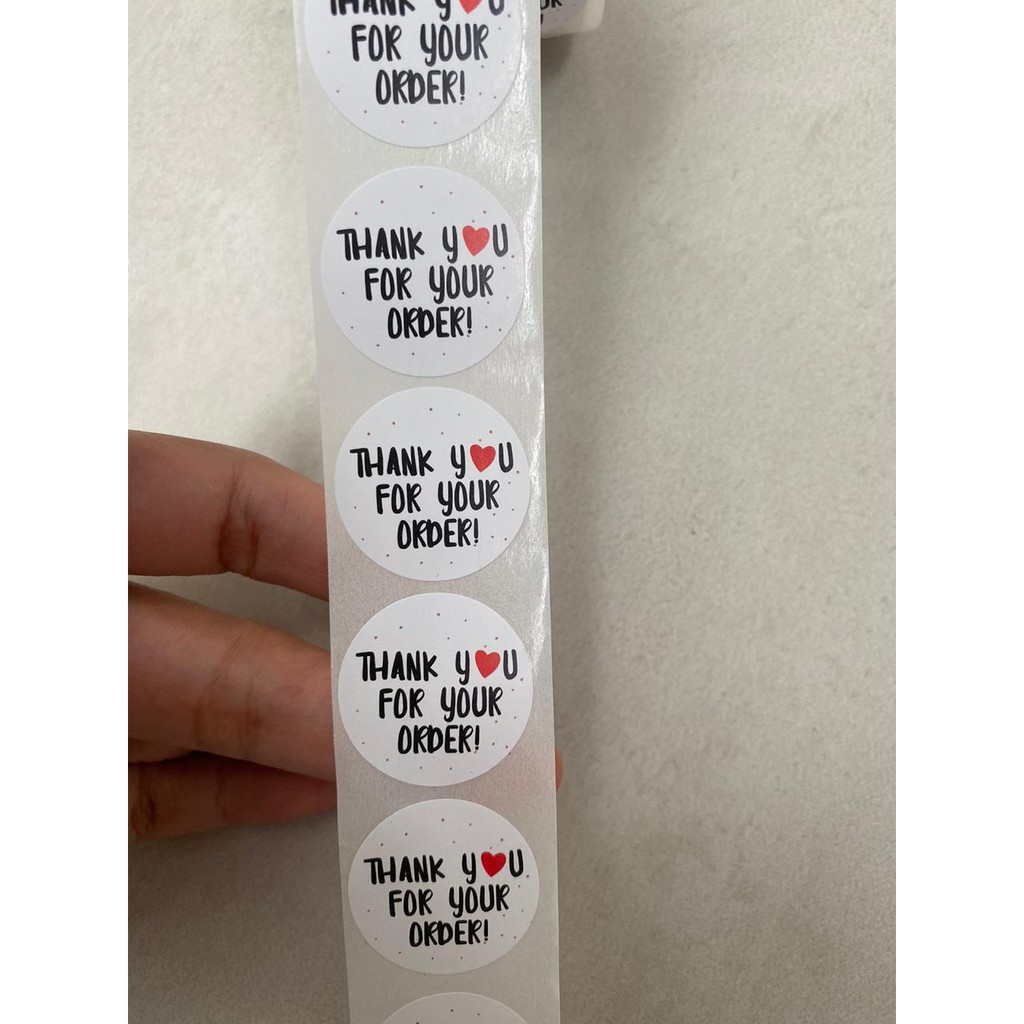 

Stiker Label Sticker Thank You For Your Order Putih White Love segel seal Present Handmade Hadiah Ka