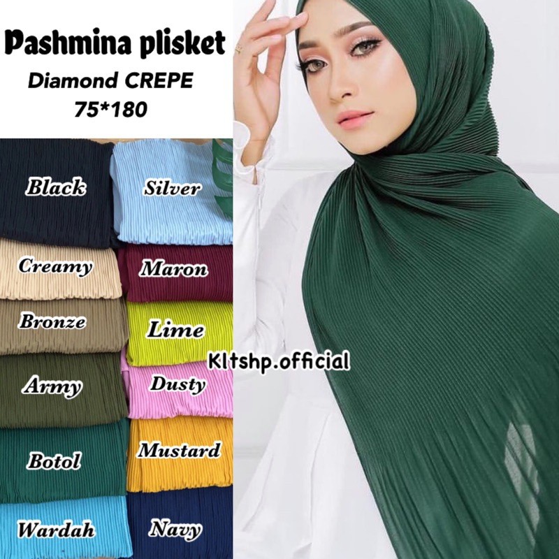 JILBAB PASHMINA PLISKET/PASHMINA DIAMOND CREPE PLISKET
