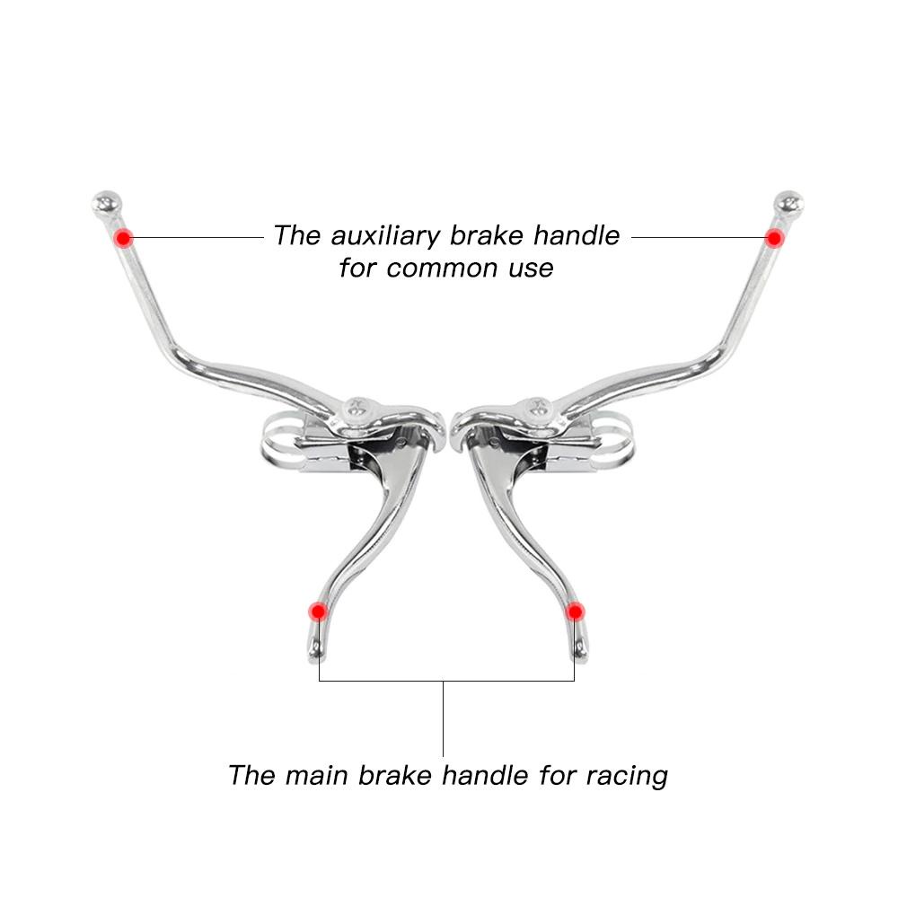 Lanfy Tuas Rem Sepeda Aksesoris Sepeda Vintage Sepeda Jalan Aluminium Untuk Bengkok Drop Bar Double Rem Bersepeda Tuas Rem