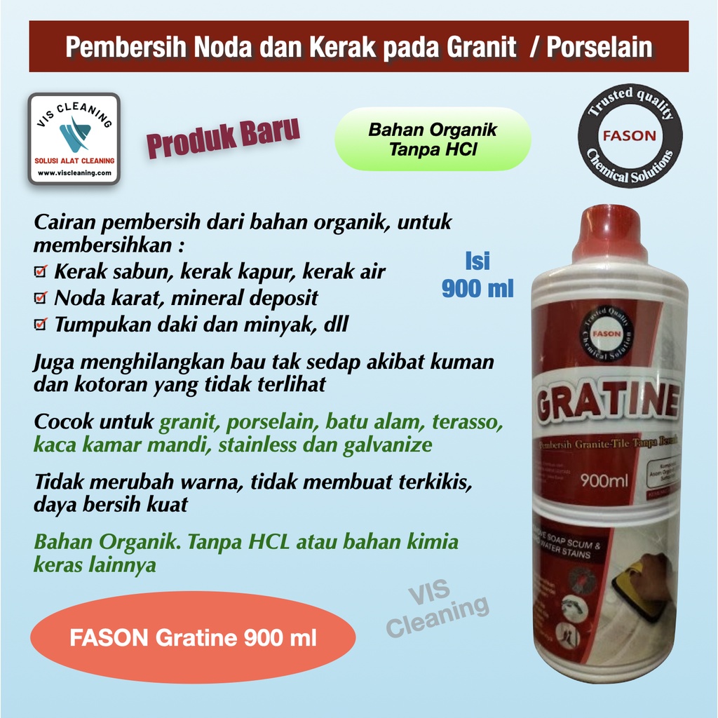 Pembersih Noda &amp; Kerak pada Keramik / Porselain FASON Gratine (900 ml)