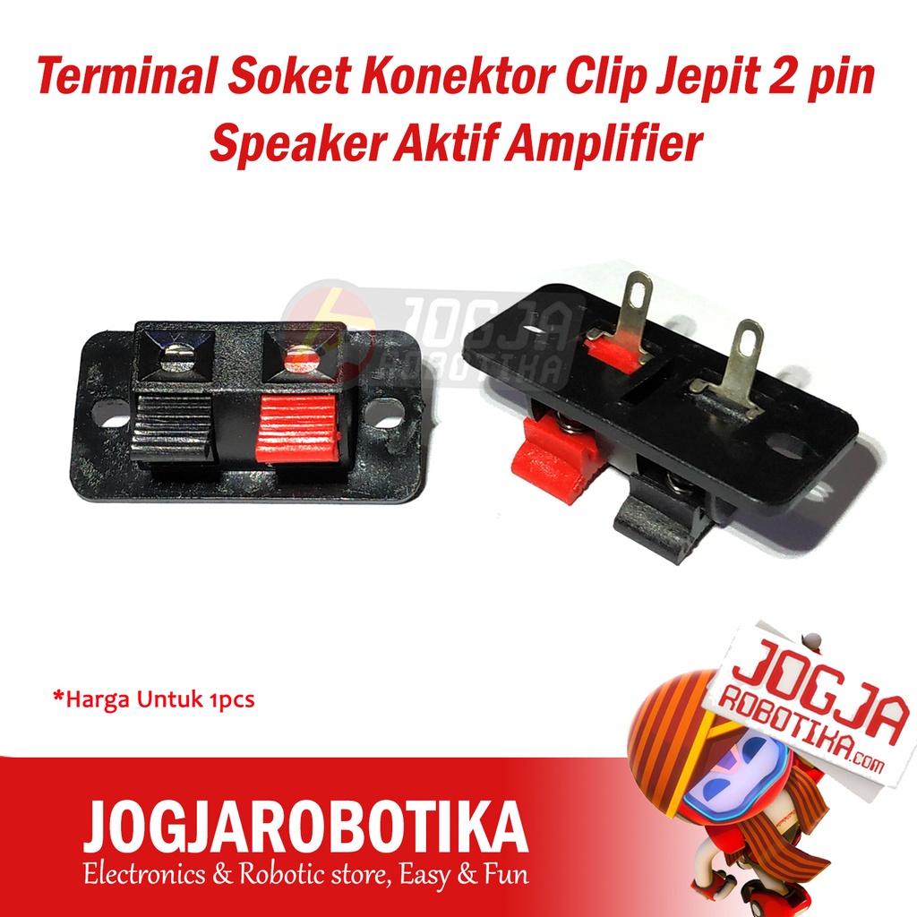 Terminal Soket Konektor Clip Jepit 2 pin Speaker Aktif Amplifier